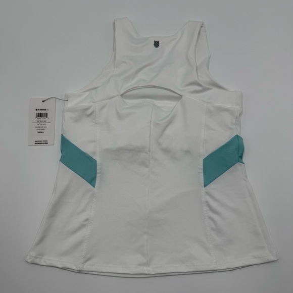 NWT K-Swiss Women's Colorblock SPF 50+ White Angel Tank Top Built in Bra Small - Picture 5 of 10